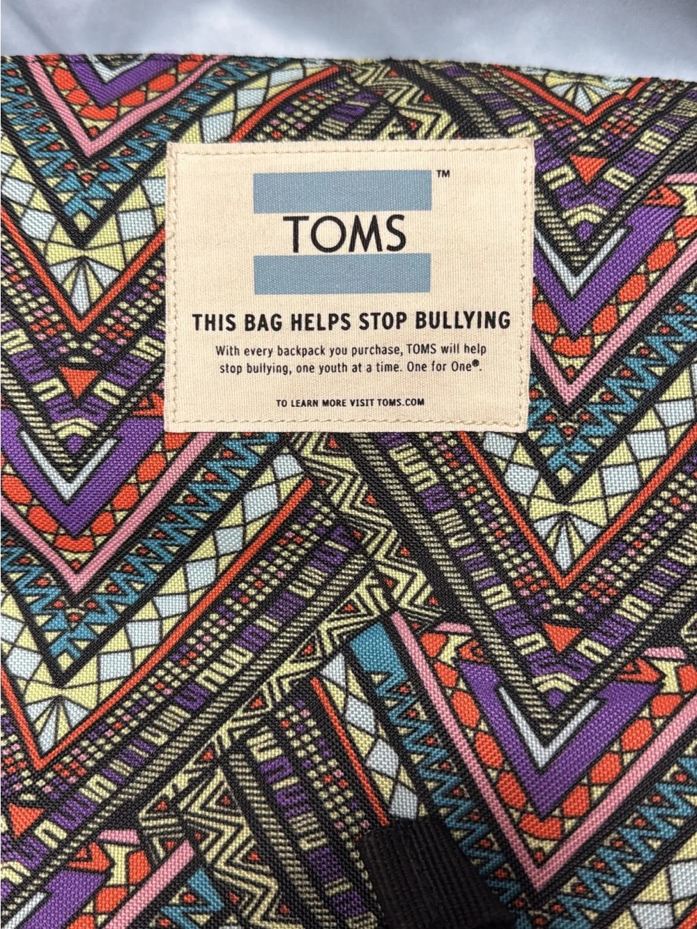 TOMS Standup Geometric Tribal Print foldover/roll-top backpack